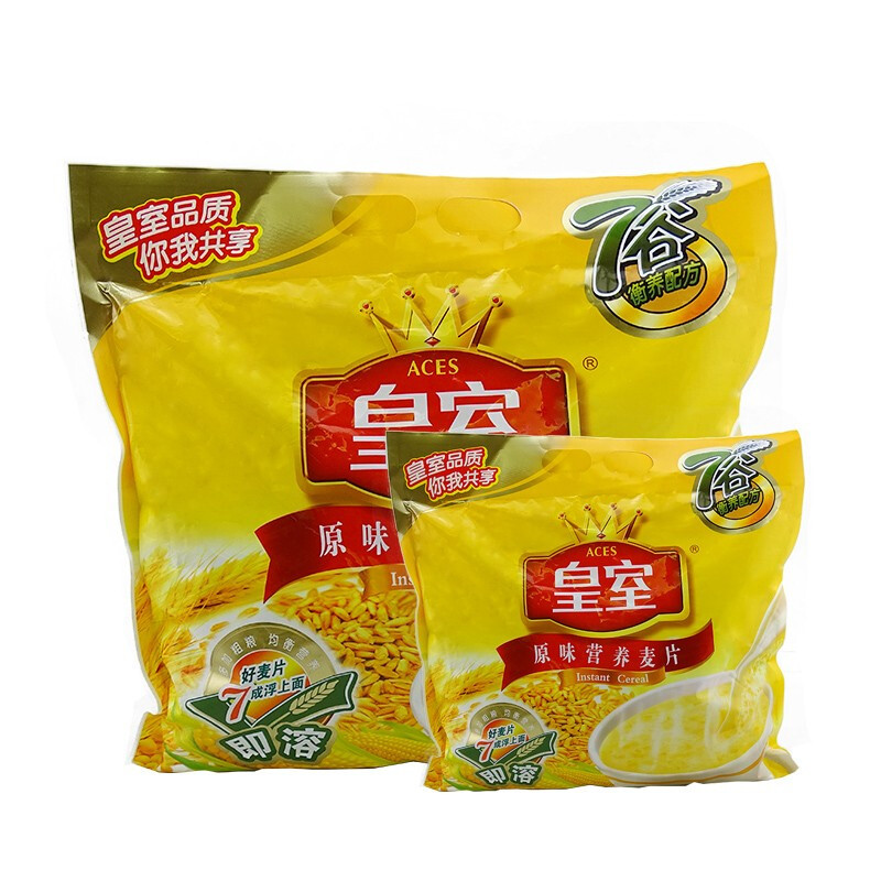 皇室 原味营养麦片600g袋 早餐冲饮免煮谷物即食小袋装