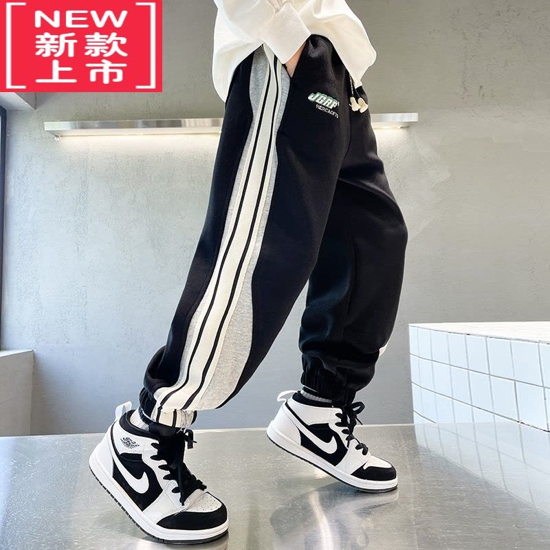 可莉允2022新款儿童装男童加绒裤子秋冬款冬装加厚运动保暖中大童卫裤潮保暖裤图片