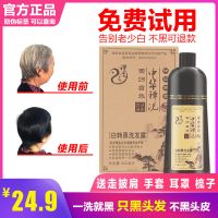 LJGINA 一支黑中华禅洗植物染发剂黑色一洗黑植物洗发水老人白发变黑发膏