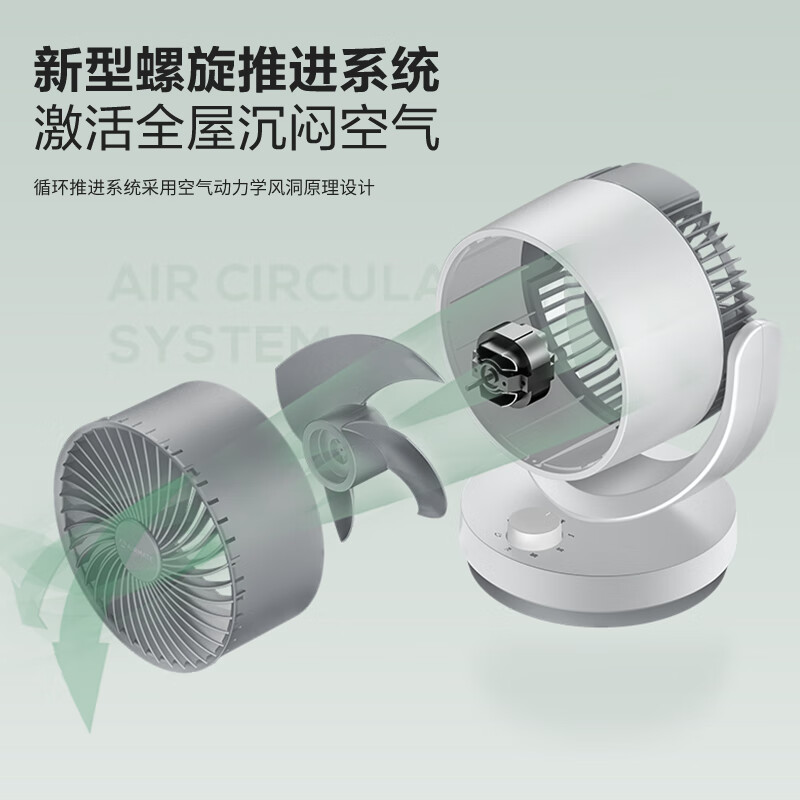 艾美特(AIRMATE)空气循环扇家用节能小型落地电风扇四季循环对流换气桌面小风扇大风量宿舍台式摇头轻音电扇 X28高清大图