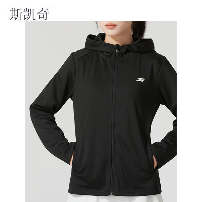 斯凯奇 女秋梭织连帽外套 P224W163-03K8L 件高清大图