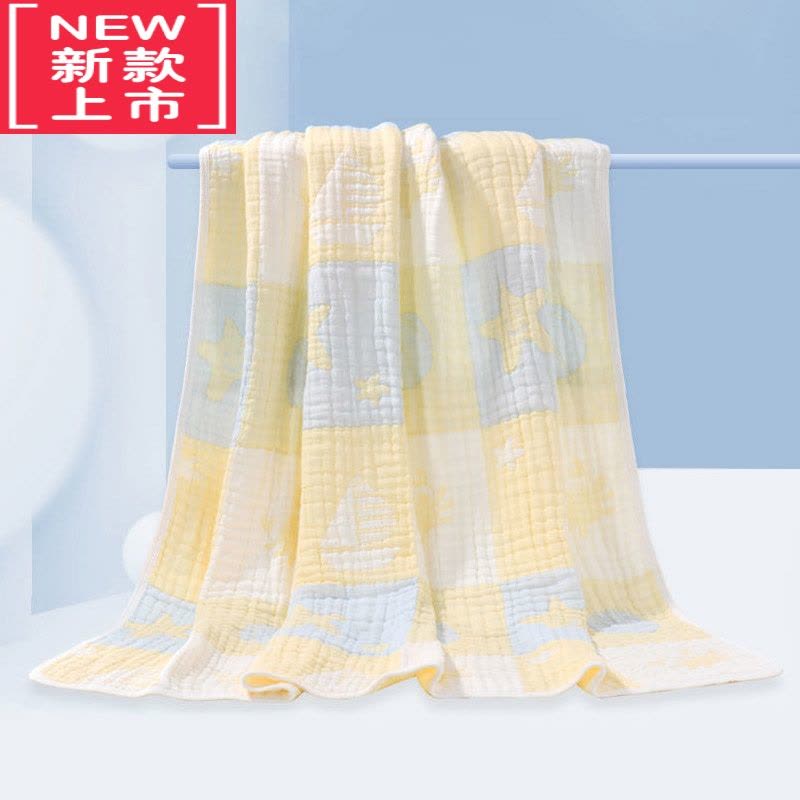 可莉允八层泡泡纱婴儿浴巾新生儿童宝宝纱布盖毯大毛巾被春秋季加厚图片