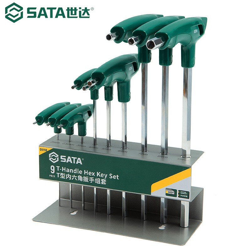 世达(SATA)T型六角扳手套9个 M8-M19 9118高清大图