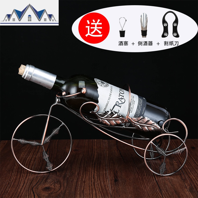 欧式红酒架摆件创意家用个性高脚酒柜装饰红酒杯架倒挂葡萄酒瓶架 三维工匠收纳层架高清大图