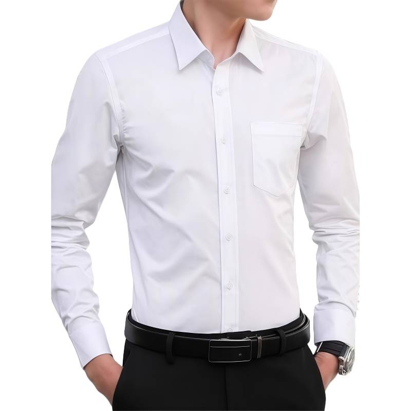 健訫奕天衬衣白色长袖JX123 件高清大图