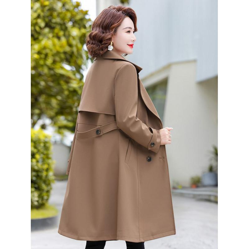 中年妈妈秋装外套中长款洋气上衣2023新款秋冬季中老年女春秋风衣_735高清大图