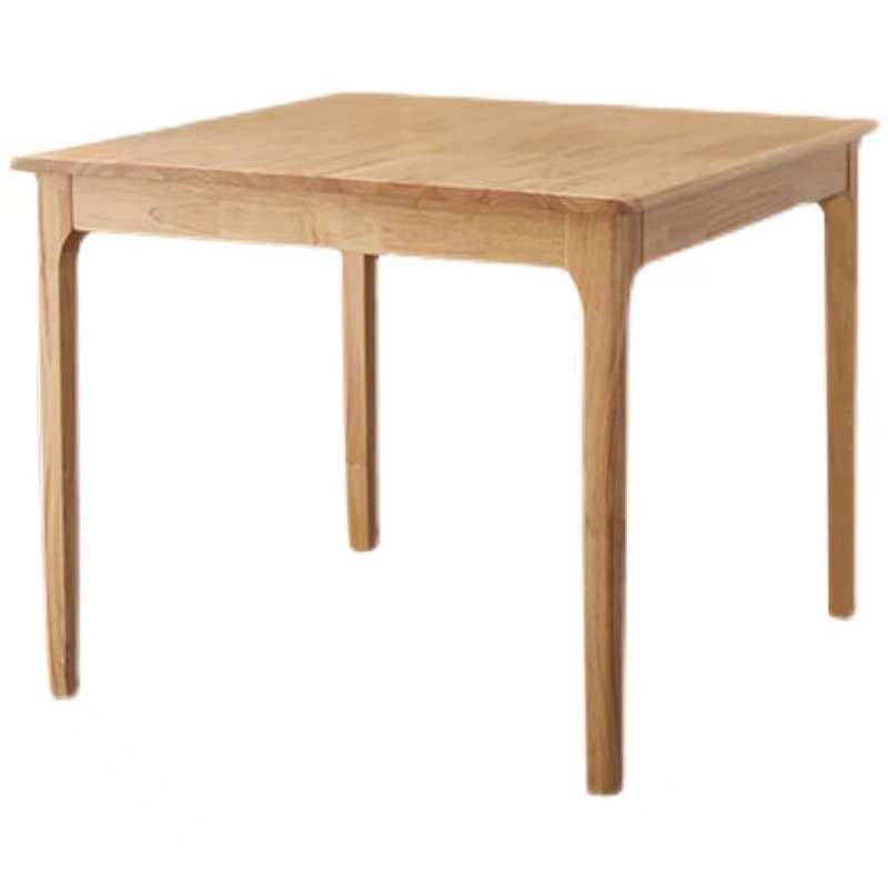 冀华美全实木餐桌椅组合现代简约北欧小户型饭桌0.8m正方形家用 原木色 700*700*750mm高清大图