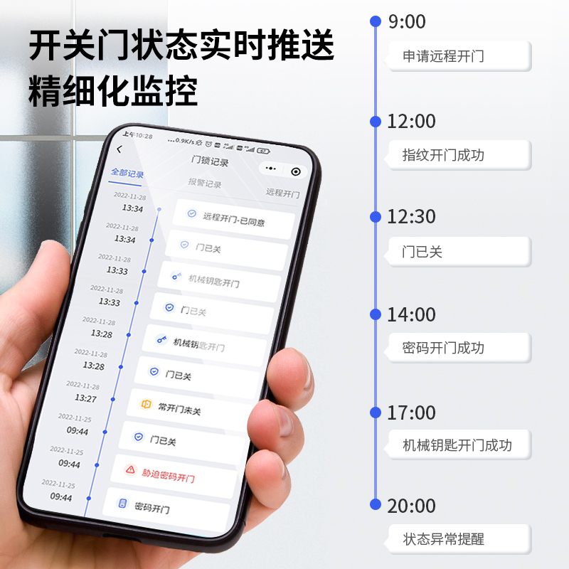 得力(deli)AE963智能保险柜WIFI款远程监控解锁H600密码+钥匙+指纹金色保险箱办公柜 保管柜小型防盗入墙壁