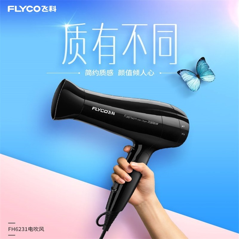 飞科FLYCO 吹风机FH6231 可折叠 健康柔风 冷热调节吹风筒 单个价高清大图