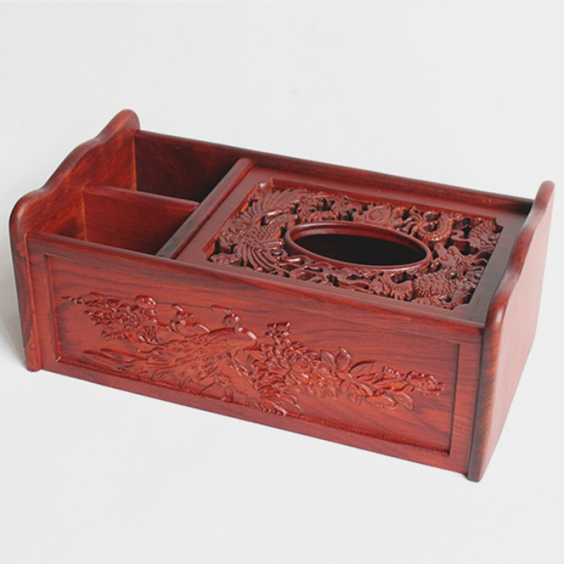 纸巾盒抽纸盒阿斯卡利(ASCARI)餐巾盒遥控器客厅桌面多功能收纳盒 回纹孔雀款