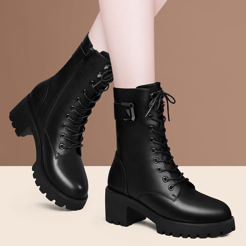 盾狐女士马丁靴209 盾狐马丁靴女潮酷英伦风厚底短靴女新款冬季中筒显瘦机车靴209 218 价格图片品牌报价 苏宁易购启隆名品专营店