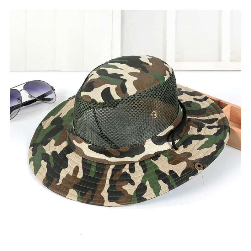 帽子男户外遮阳迷彩帽钓鱼登上太阳帽网眼透气防晒帽时尚旅行迷彩
