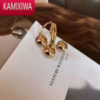KAMIXIWA欧美蹦迪潮三颗圆球圆珠星球嘻哈戒指女时尚个性韩国新款酷帅网红