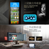 海尔冰柜冷柜高端冰吧侧开门冷藏保鲜 雪茄红酒柜恒温电脑控温(Haier)LC-158DH