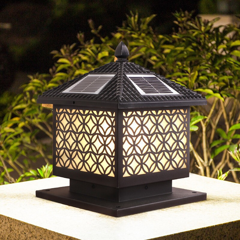 澳松品牌太阳能灯柱头灯led灯防水户外家用大门柱子灯自建房别墅花园