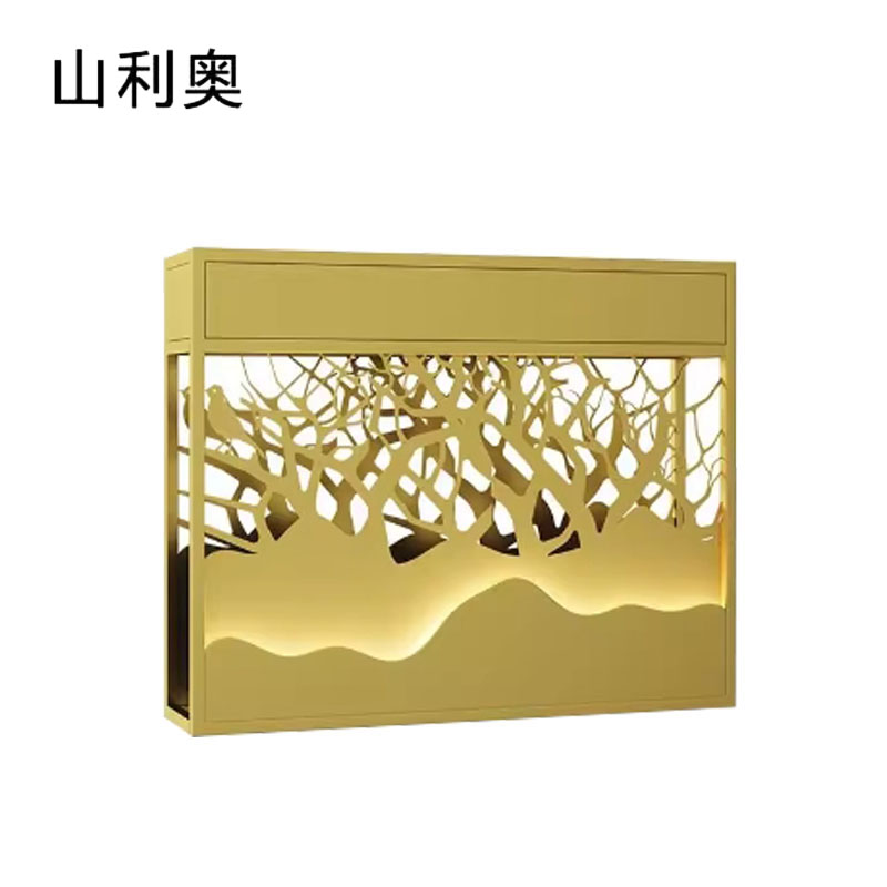 山利奥 简约绿植花架隔断含灯带 120*20*100mm 1个