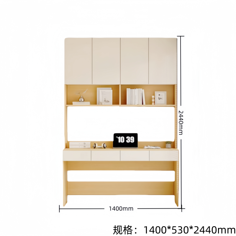 豫汉迎写字桌组合柜高清大图