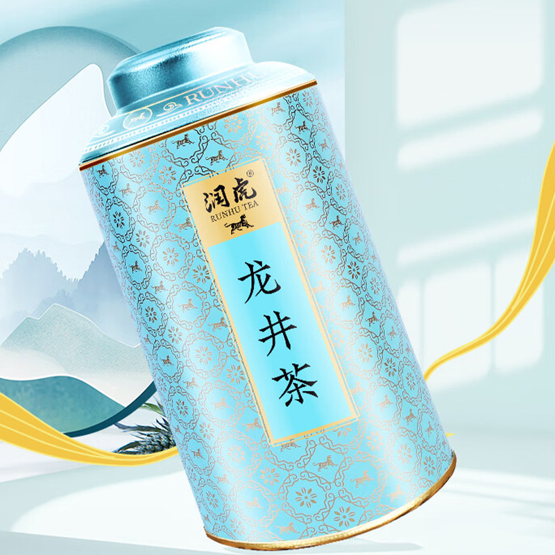 润虎龙井茶250g绿茶罐装扁平光滑匀整秀实传蕴承祥系列高清大图