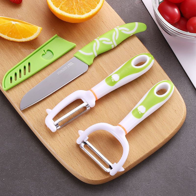 多功能削皮刀不锈钢刮皮刀水果刀套装便携户外瓜果刀家用水果刀削皮刀