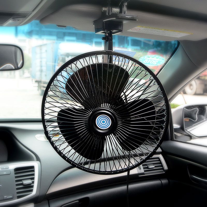 tyui车载风扇12v10寸电风扇24v大货车面包车车用小风扇制冷可摇头调速