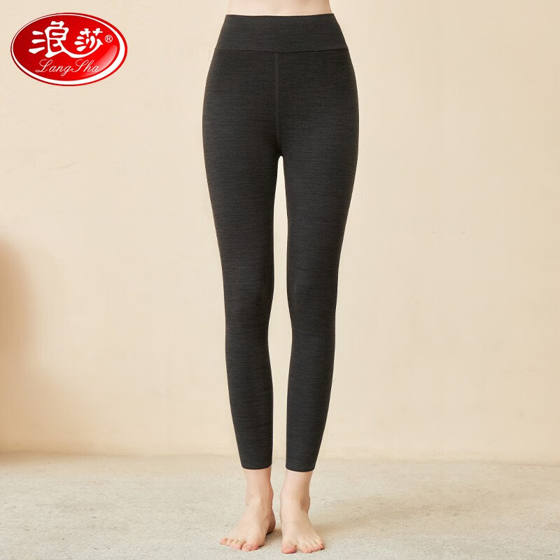 浪莎秋裤女士保暖裤单件打底线衬裤中高腰学生内穿无痕大码裤 肤色 XXL（建议身高 黑色-M（建议身高155-160cm）高清大图