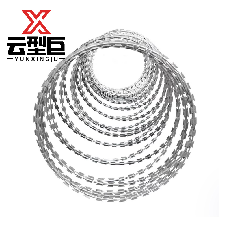 云型巨 刺丝滚笼 刀片刺绳刺丝滚笼拉力刮刀围墙防爬防盗刺 φ50cm 单位: kg高清大图