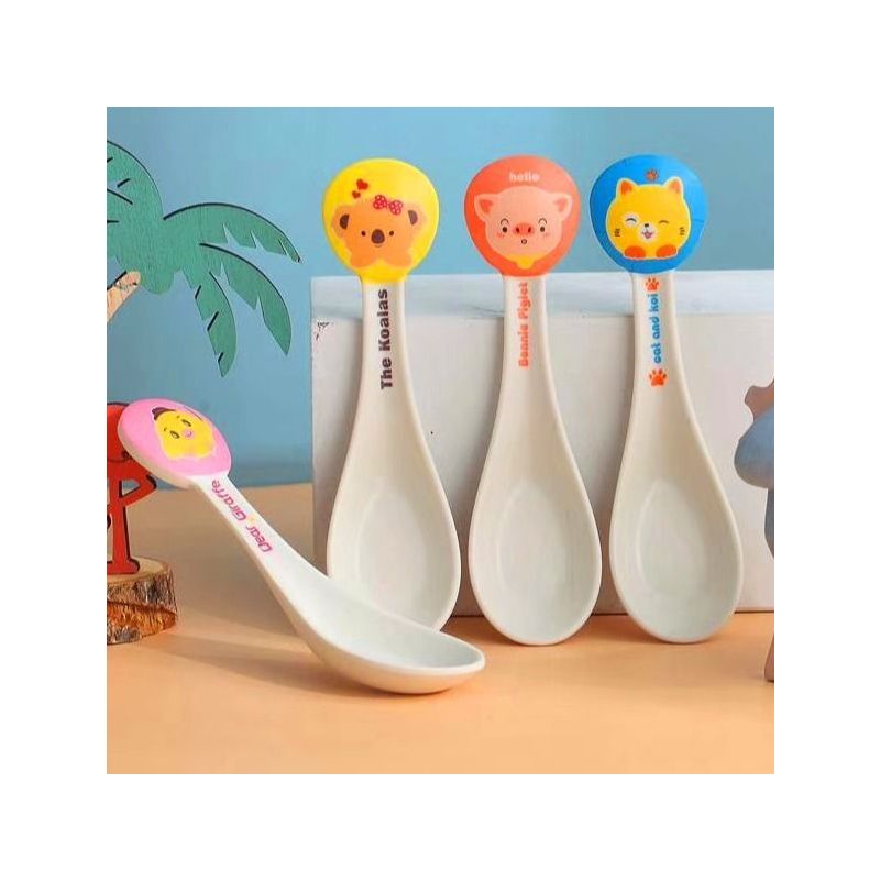 小学生儿童宝宝竹纤维勺子创意家用饭勺便携可爱幼儿餐勺汤匙