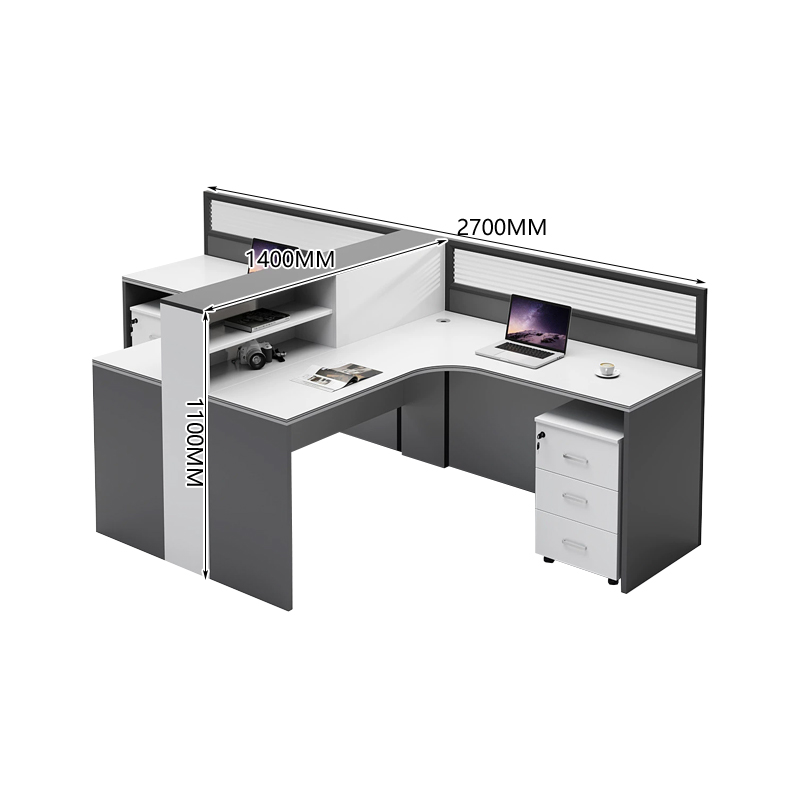 中豫鑫泽 ZYXZ5031835 屏风办公桌职员工位卡座 T字型双人位含柜高清大图