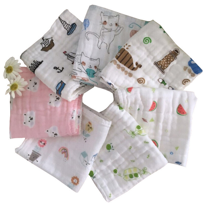 婴儿手帕纱布毛巾宝宝洗脸巾正方形儿口水巾柔儿童9条装(男女宝通用款