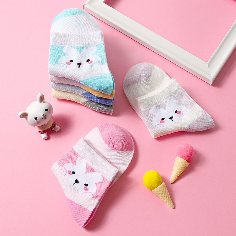浪莎女童袜子儿童夏季薄款纯棉春秋款春夏网眼透气公主男童中筒袜_47高清大图