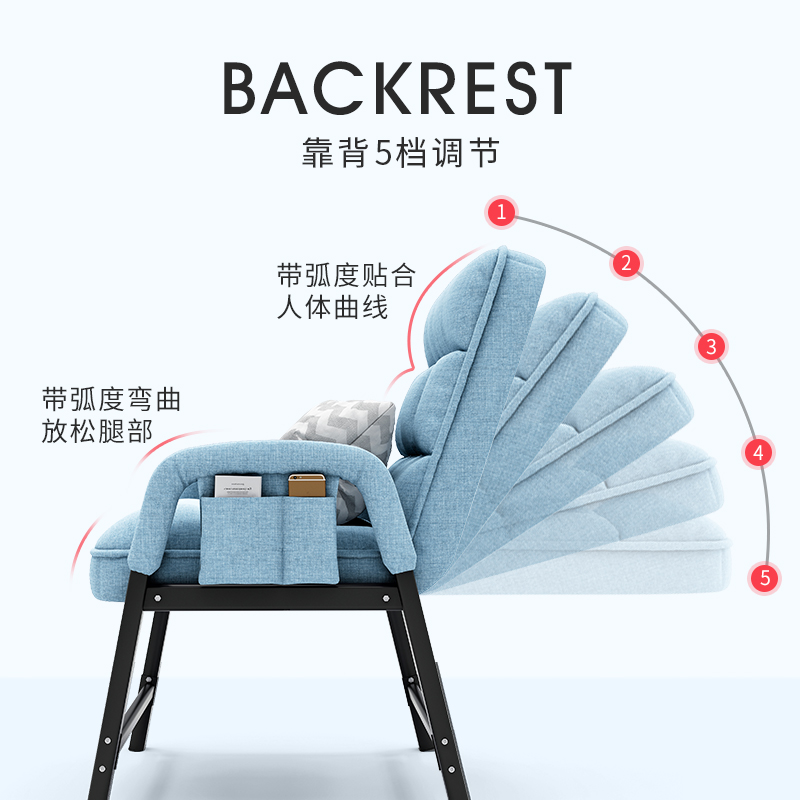 午憩宝电脑椅电竞椅布艺沙发办公室办公家用宿舍电竞懒人折叠椅高清大图