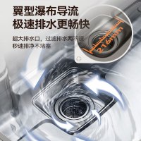 浪鲸水槽大单槽洗菜盆一体式厨房水槽304不锈钢多功能加厚日式大单槽