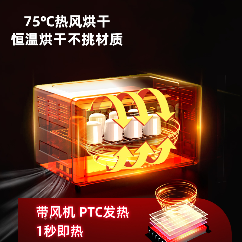 [可杀幽门杆菌]欢呼好太太消毒柜家用台式紫外线 酒店茶杯碗筷餐具小型台面消毒碗柜消毒柜RF20-24L高清大图