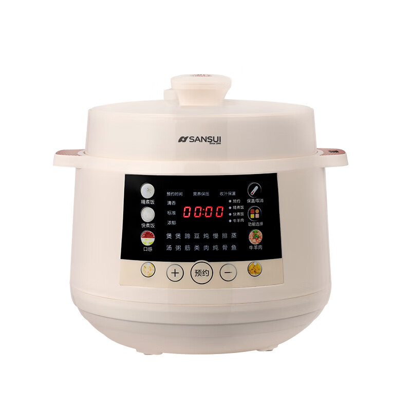 山水(SANSUI)智能电压力锅 SY-60D62(DX-19D100F10)杏白色 6L