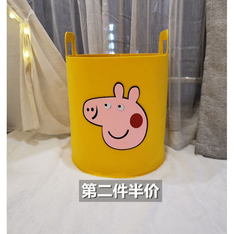 家柏饰(CORATED)布艺脏衣篮篓家用折叠脏衣服收纳筐儿童玩具收纳桶大号 中号·佩奇32*40