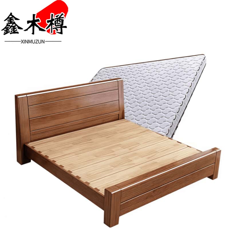 鑫木樽单人床+床垫1.5米套高清大图