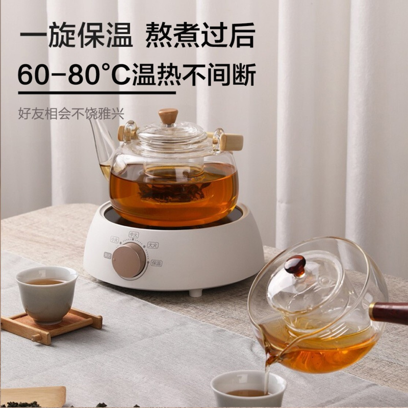 苏泊尔(SUPOR)电陶炉迷你煮茶炉红茶老白茶普洱养生茶炉旋钮操控小型家用便携式加热SW-DTL01 白色