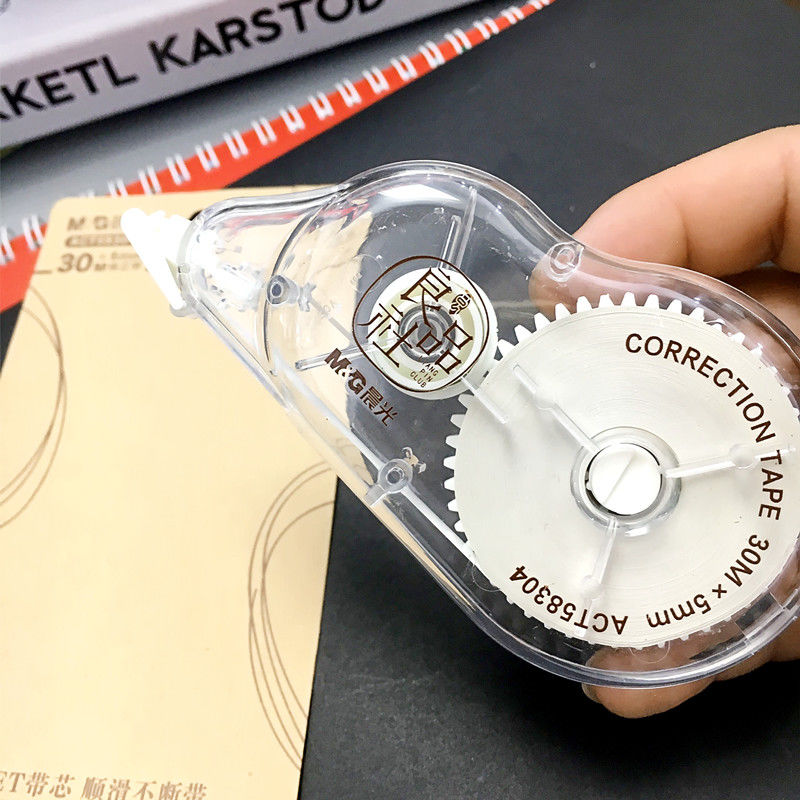 晨光文具简约透明壳修正带良品社act58304学生大容量涂改带30m 单个