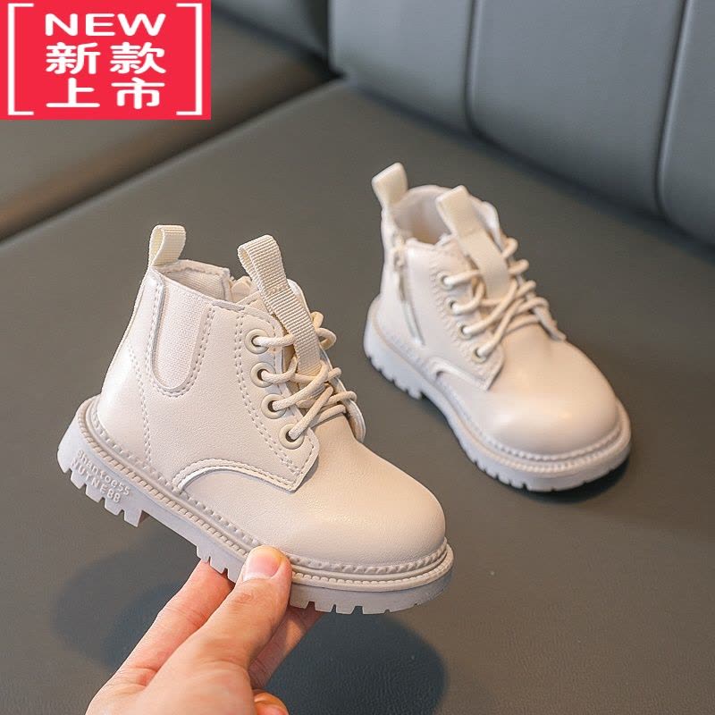 可莉允女童靴子秋冬马丁靴2022加绒男童宝宝软底小短靴时尚儿童棉靴童鞋图片