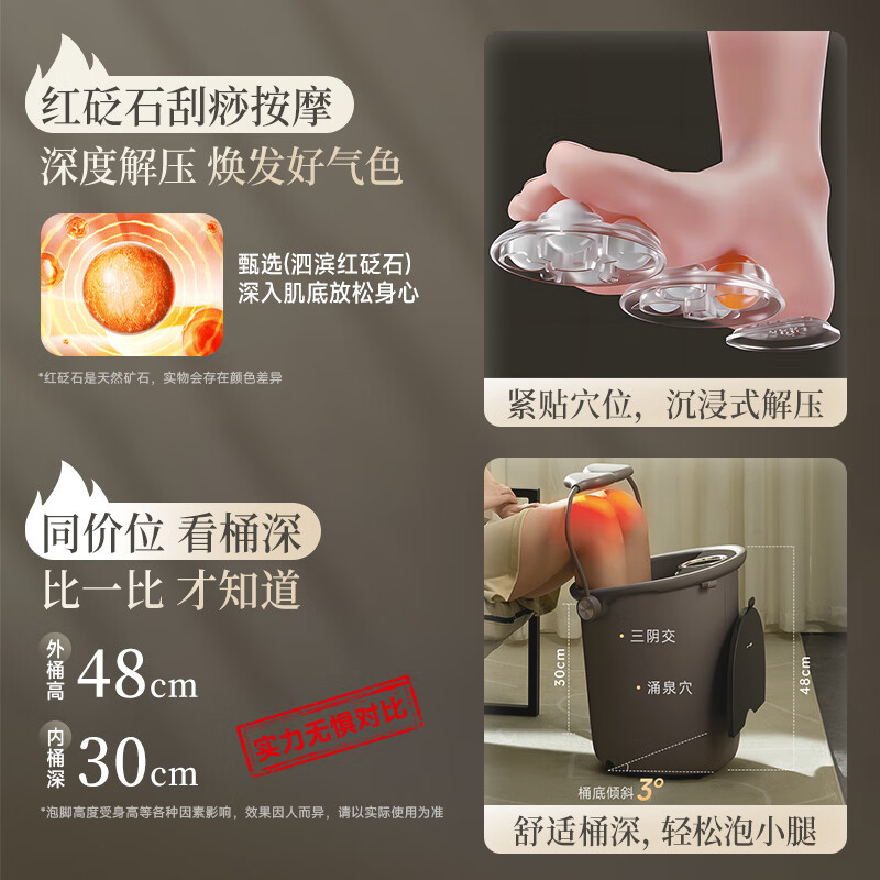 小熊(Bear)泡脚桶 智能 按摩恒温 加热 足浴盆过膝护膝泡脚桶智能杀菌泡脚盆ZYP-E10F6