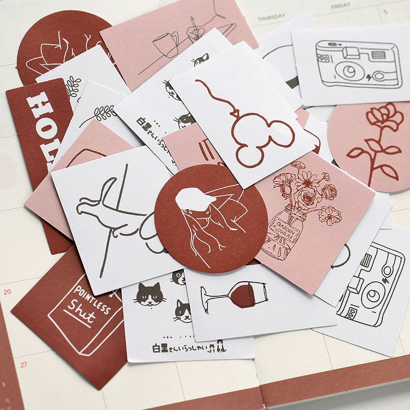 岛屿花园小清新贴纸包盐系ins风少女心手帐素材diy装饰贴画小图案