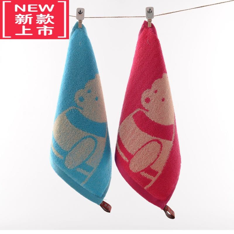 可莉允加厚小方巾幼儿园四方巾小毛巾儿童宝宝有挂绳柔软吸水图片