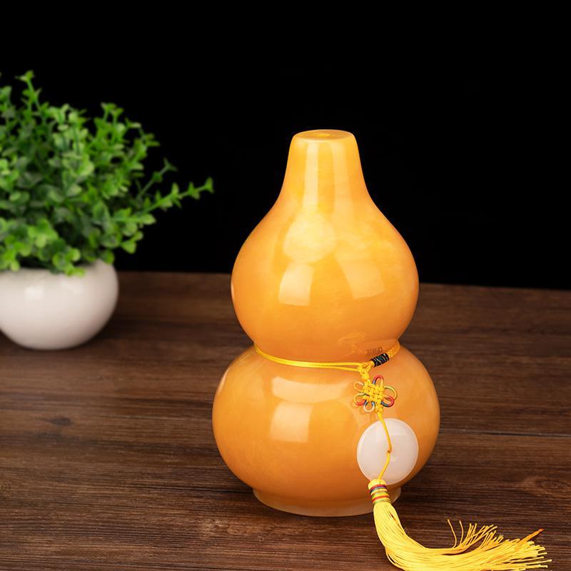 美帮汇玉石玉葫芦摆件开业乔迁生日礼品福禄平安客厅玄关摆设