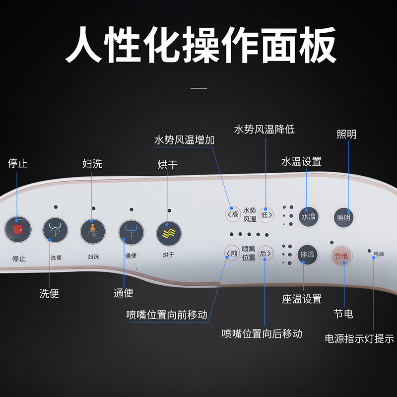 箭牌卫浴 智能马桶盖即热式全自动家用静音缓降洁身器冲洗器 智能坐便盖板