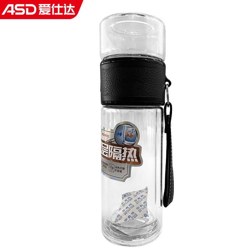 爱仕达ASD玻璃杯男女水杯茶杯子茶水分离泡茶杯260ml双层隔热 RWB26B7J