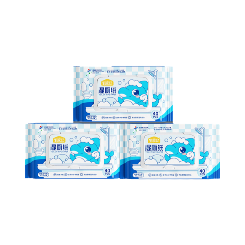 宜家欣湿厕纸紫荆花纹40片3包