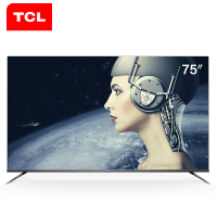 TCL 75T6 75英寸电视 4K超高清 HDR 全面屏 全场景AI 超薄 智能 液晶 平板 电视（黑色）75t6