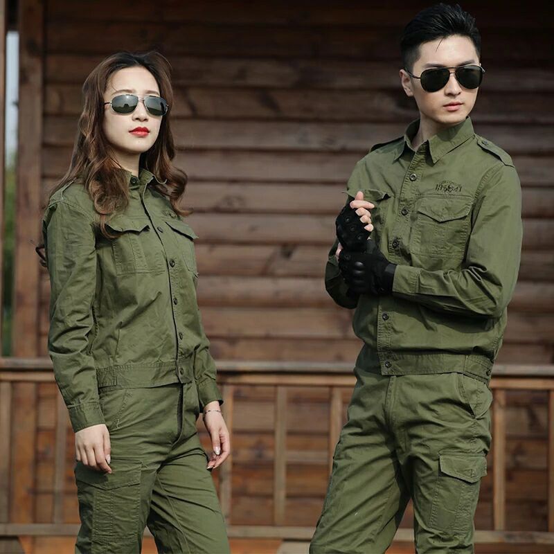 2019春秋薄款军绿迷彩服套装男女特种兵作训服军装套装耐磨工作服 军