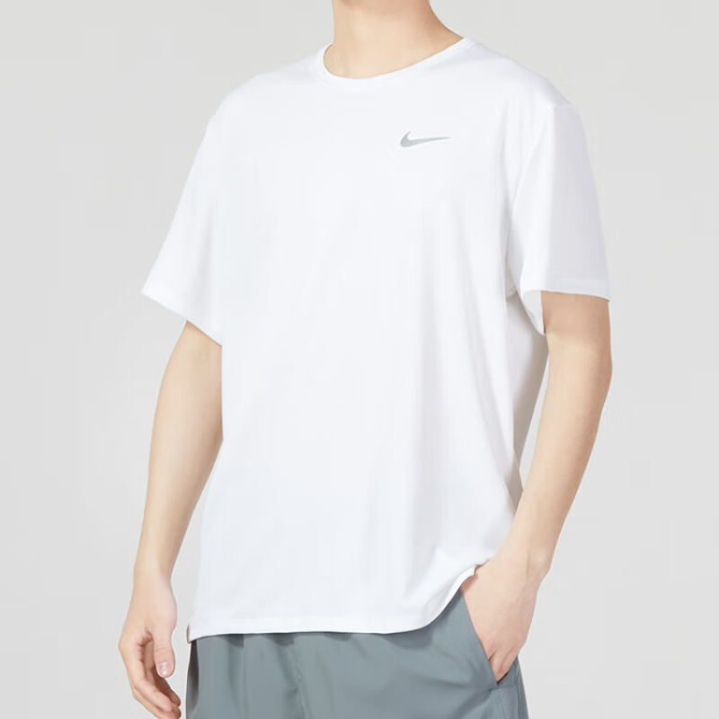 耐克(NIKE)T恤男士 23夏季新款运动衣服训练速干篮球衣圆领半袖白色透气短袖 DV9316-100/快干 S