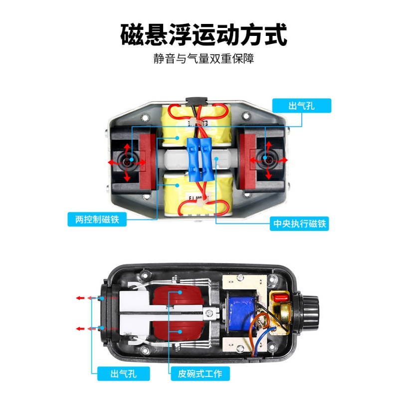 氧气泵小型家用增氧泵大功率鱼缸充打氧泵养鱼水族箱加氧机高清大图